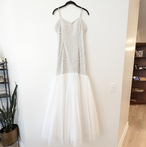 ADRIANNA PAPELL Womens Ivory Gown Strapless Pearl beaded Formal Mermaid Dress 12 ADRIANNA PAPELL Womens Ivory Gown Strapless Pearl beaded Formal Mermaid Dress 12